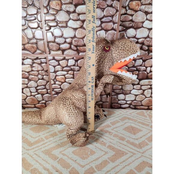 Jurassic World Dominion Plush Brown Raging T-Rex Pillow Stuffed Dinosaur Toy 22" - Picture 5 of 6